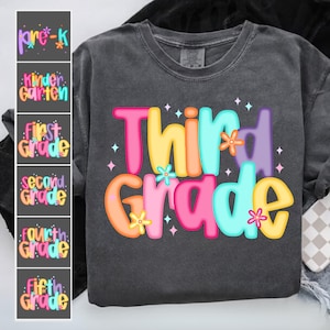 Teacher Team Back to School Grade Shirt Grader Vibes Student Tees First Day of School Colorful Grade Level T-Shirt Classroom Team Shirt