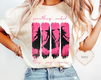 Pinky Funny Witch Shirt for Women Cute Pastel Halloween Graphic Tee with Witch Hat and Stars Kawaii Spooky Season T-Shirt, Fun Fall Outfit