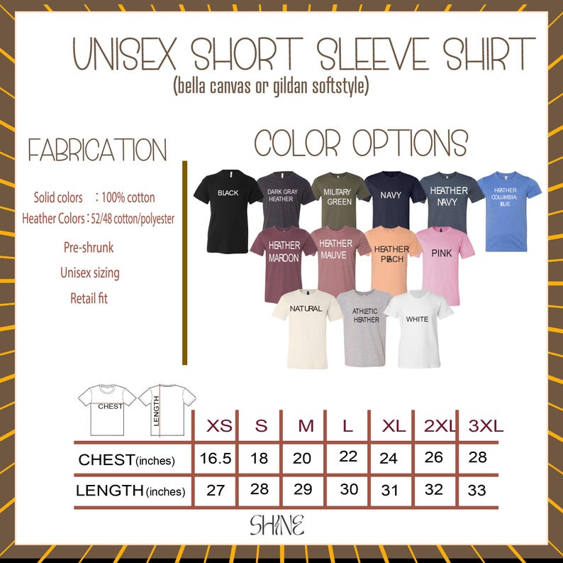 a picture of a t - shirt with different colors and sizes