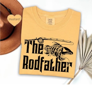 The Rodfather Shirt, Funny Fishing Dad T-Shirt Father’s Day Gift for Fisherman Grandpa Fisher Tee Outdoorsman Rod and Reel Humor Shirt