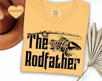 The Rodfather Shirt, Funny Fishing Dad T-Shirt Father’s Day Gift for Fisherman Grandpa Fisher Tee Outdoorsman Rod and Reel Humor Shirt
