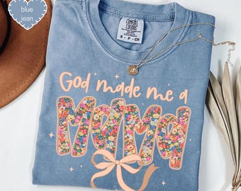 God Made Me A Mama Christian Moms Stylish Faith-Based Shirt Perfect Gift for Mothers Day, Religious Mom Gift, Bible Verse Shirt