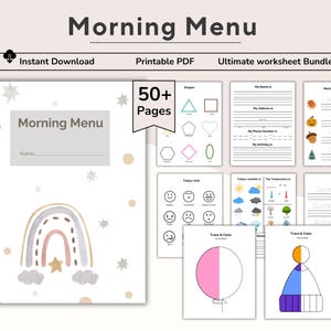 Morning Menu, Kindergarten Morning Menu, Morning Basket, Toddler Morning Menu, Positive Affirmations for Kids, Days Of The Week, Printable