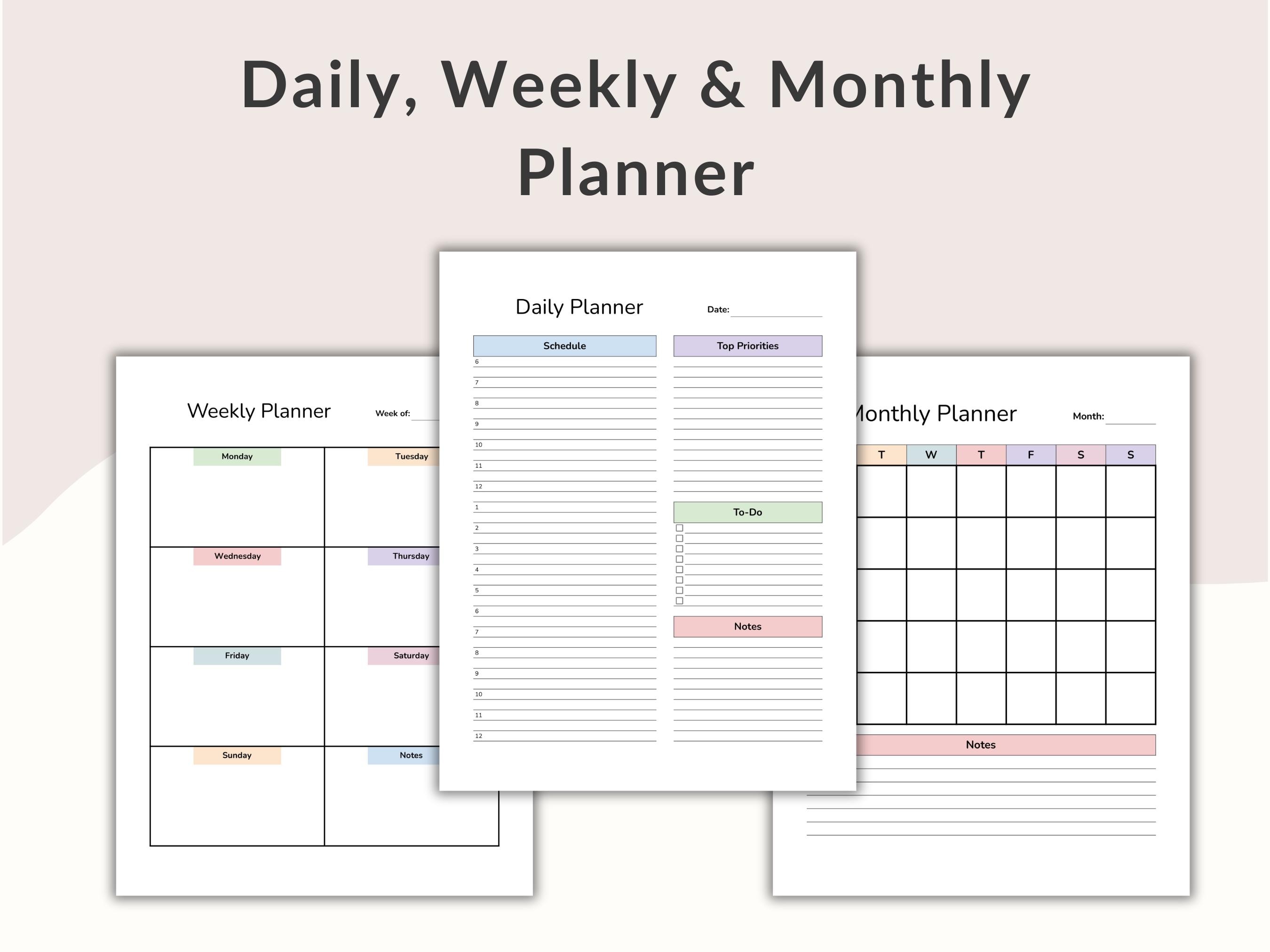 Daily Time Box Planner, Daily Time Blocking Schedule, 24 Hour Planner ...