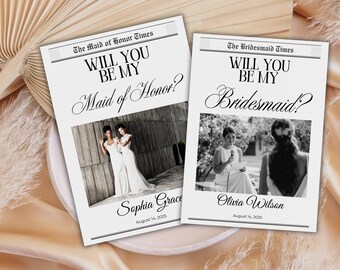 Bridesmaid Proposal Card Template, Will You Be My Bridesmaid Card, Editable Maid Of Honor Proposal, Bridesmaid Invite, Bridal Party Card PDF