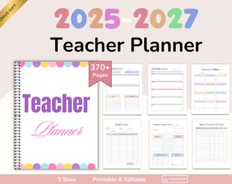 2025-2027 Teacher Planner Bundle, Homeschool Planner, Daily Lesson Planner, Classroom Management Planner, Lesson Plan Template, Google Sheet