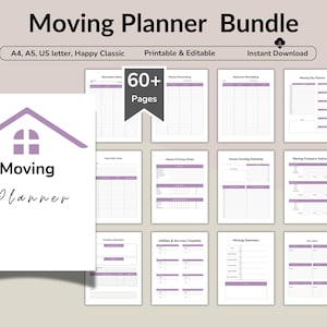 Moving Planner Bundle, Moving Checklist, New Home Essentials, Packing List, Moving Guide, Declutter Planner, Moving  Plan, Change Of Address