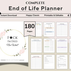 End of Life Binder, In Case Of Emergency, Last Wishes Planner, What If Binder, Last Will And Testament, Estate Planning, Document Organizer