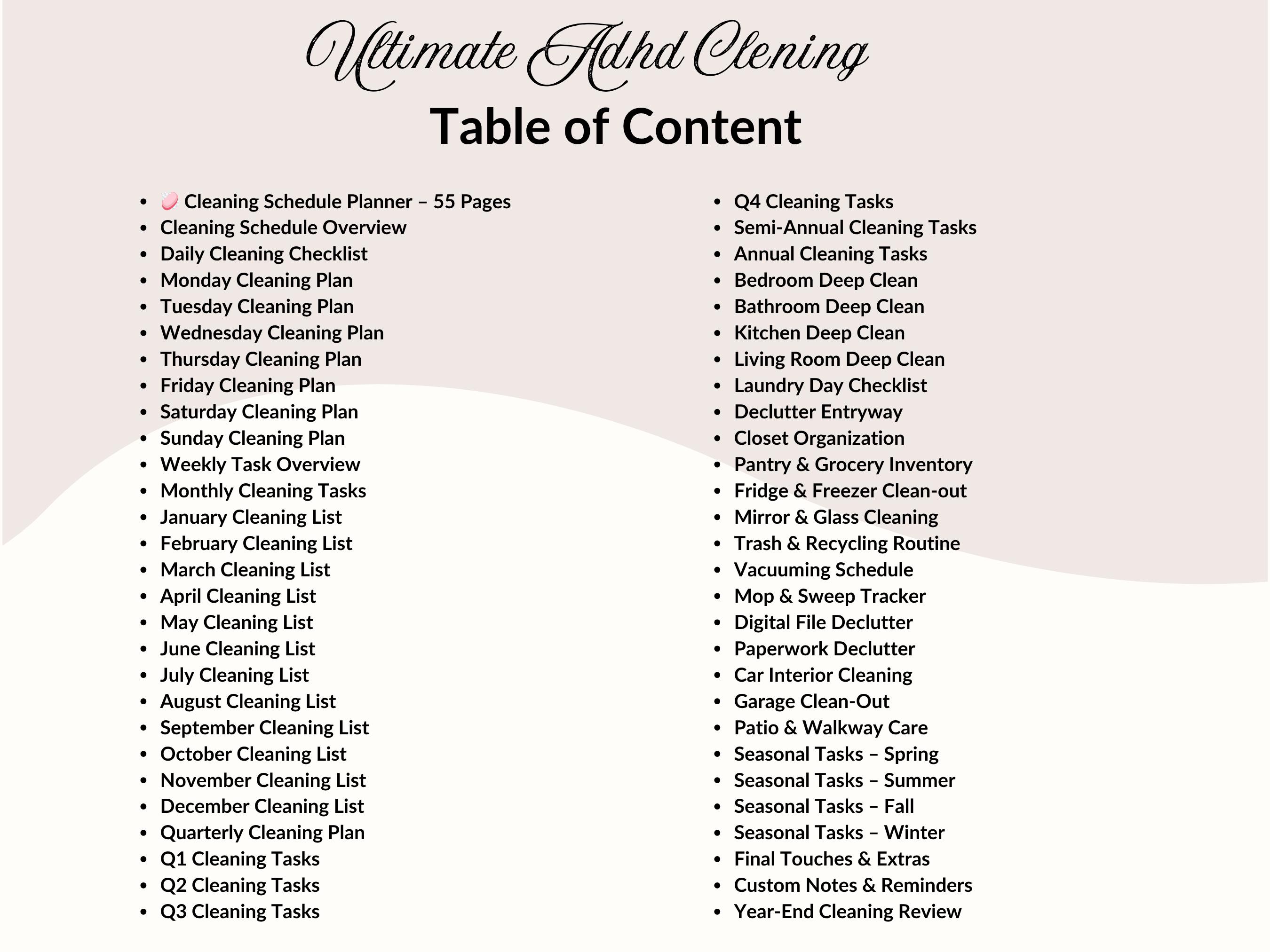 ADHD Cleaning Planner Bundle, ADHD Home Organization, Master Cleaning ...