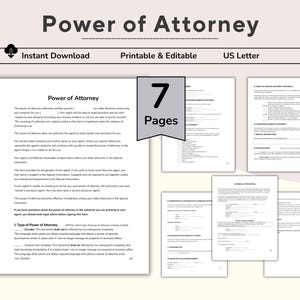 Power of Attorney Template, Legal Document, Authorization Form, Emergency Planning, General POA, Financial Management, POA Form, Printable