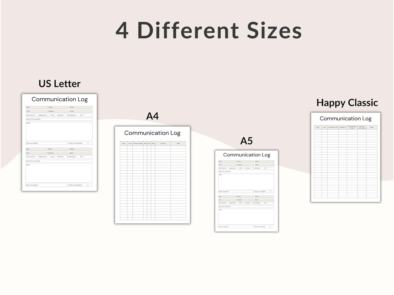 Communication Log Template, Call Log Template, Parent Communication ...
