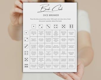 Book Club Dice Game, Book Club Questions, Games For Book Club, Book Club Game Idea, Book Club Icebreaker, Ladies Night Book Game, Printable