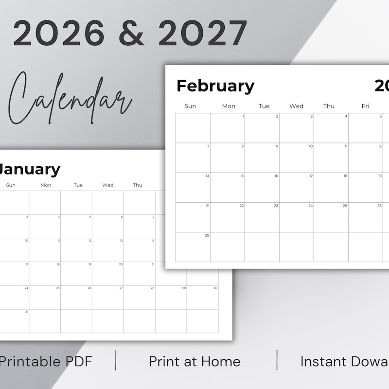 2026 2027 Desk Calendar - Etsy