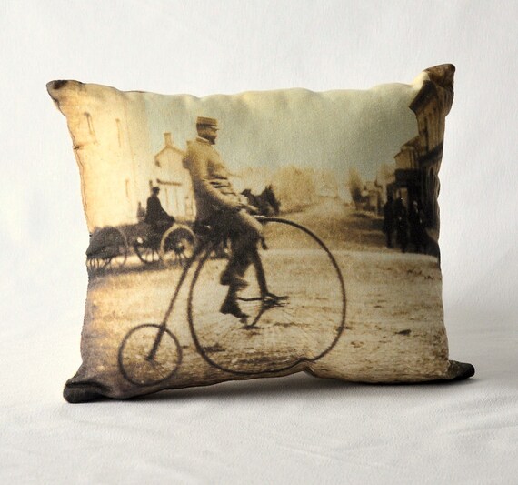 Items similar to Vintage bicycle pillow on Etsy
