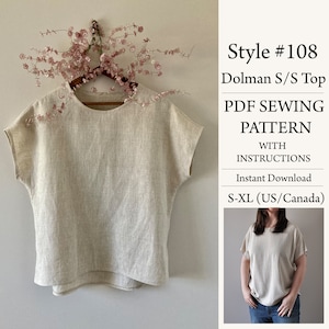 PDF Sewing Pattern, Linen Top, Sewing Pattern, Digital Download, Style#108