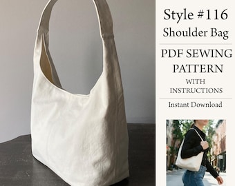 Shoulder Bag Sewing Pattern, Instant Download Pattern, Style#116