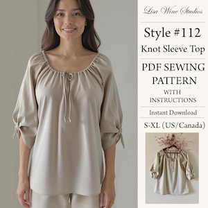 PDF Sewing Pattern, Linen Top, Sewing Pattern, Digital Download, Style#112
