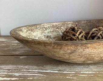 Hand painted wood bowl, Decorative bowl