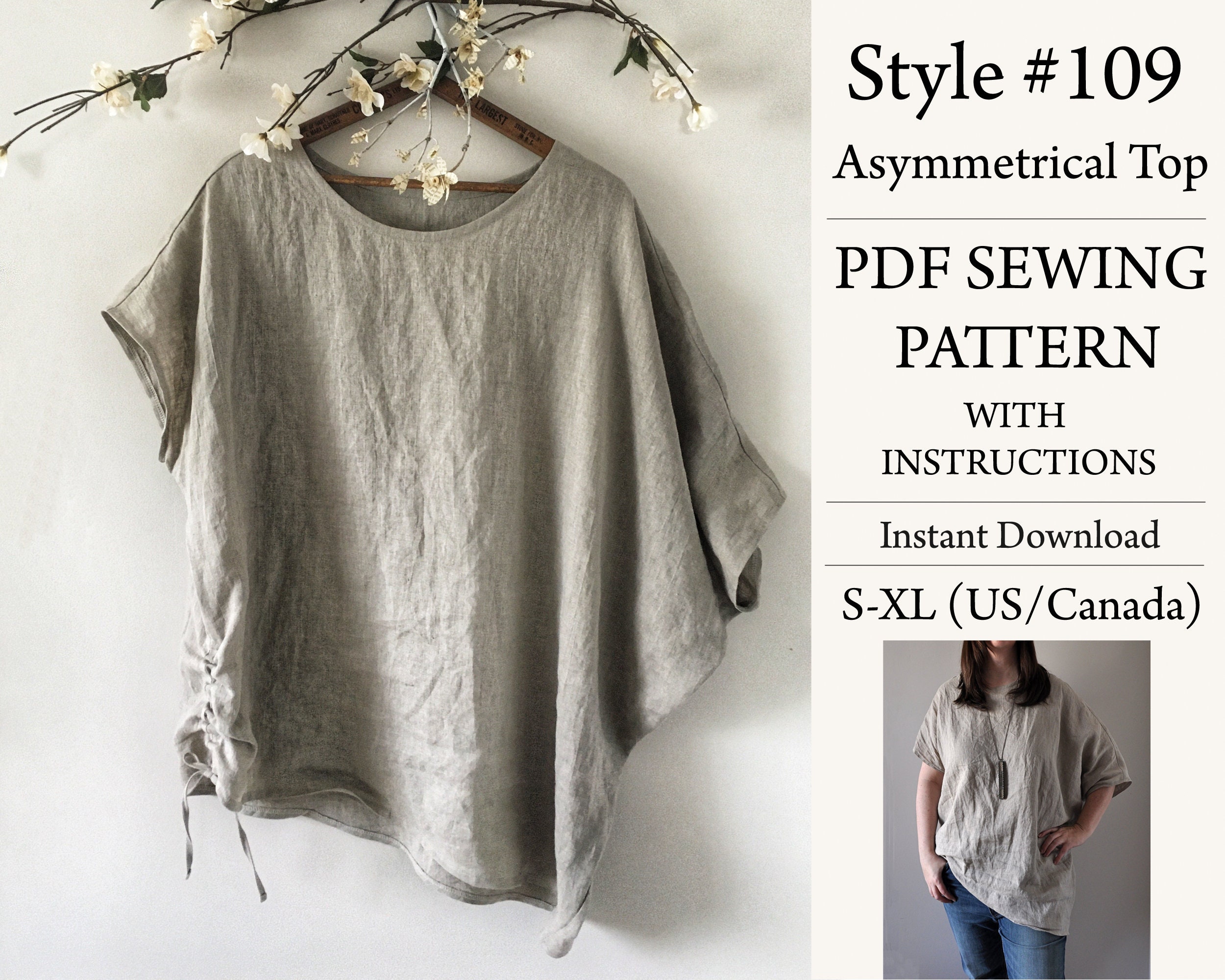 PDF Sewing Pattern Linen Top Sewing Pattern Digtial Etsy Australia