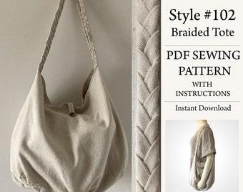Hobo bag, Boho bag, PDF Sewing Pattern, Instant Download Pattern, Style#102