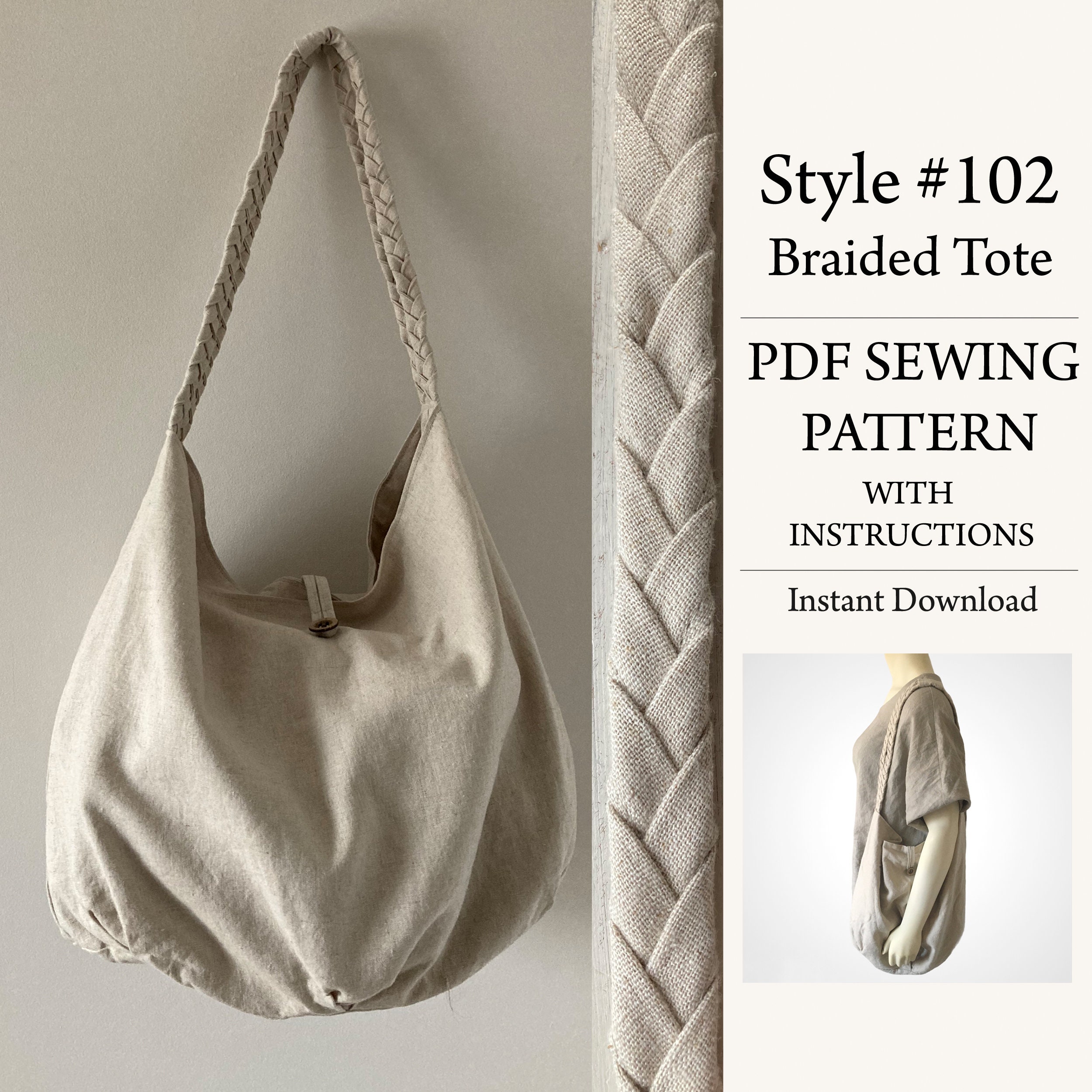Hobo Bag Boho Bag PDF Sewing Pattern Instant Download 