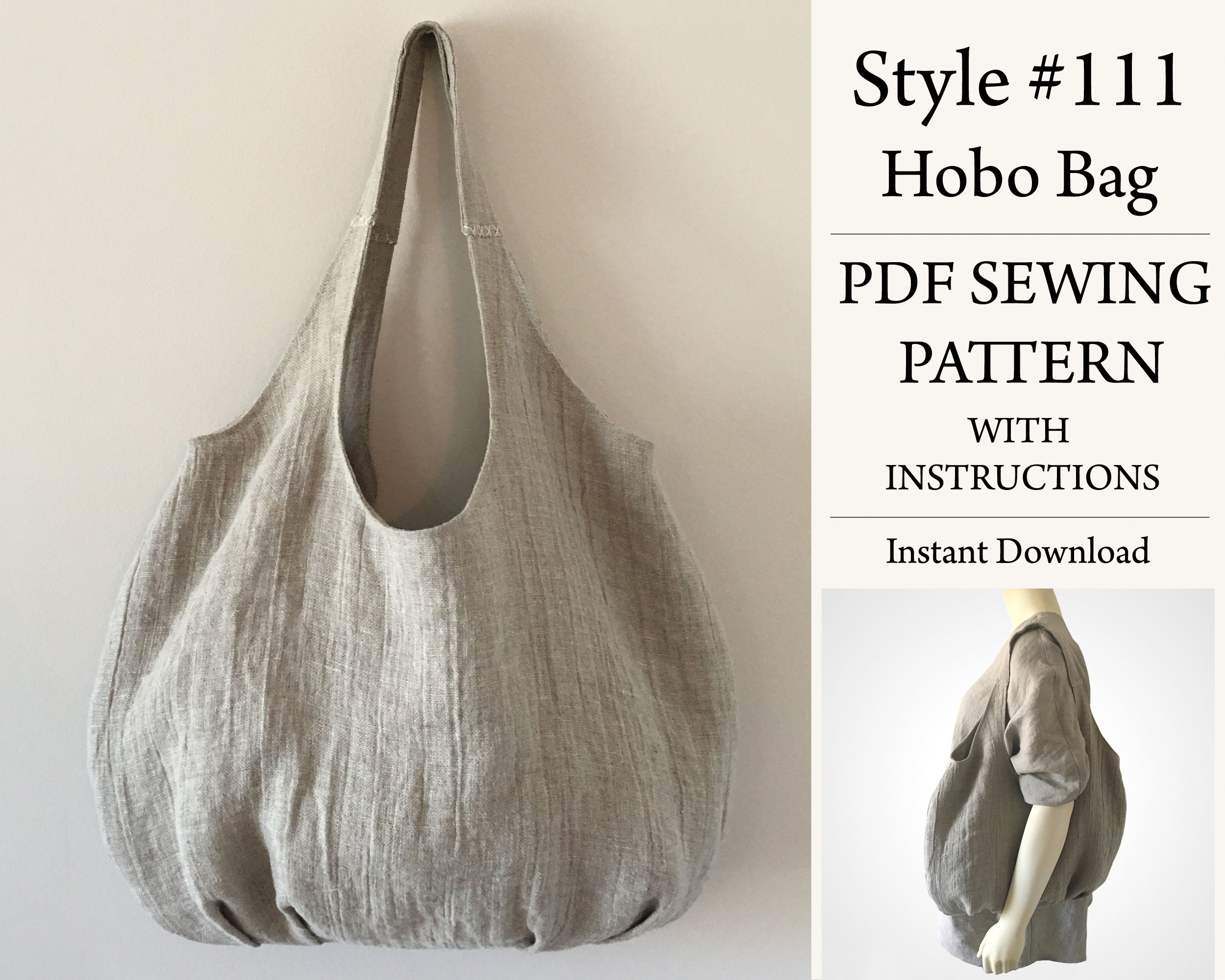 Hobo Bag PDF Sewing Pattern Instant Download Pattern - Etsy UK