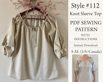 PDF Sewing Pattern, Linen Top, Sewing Pattern, Digital Download, Style#112