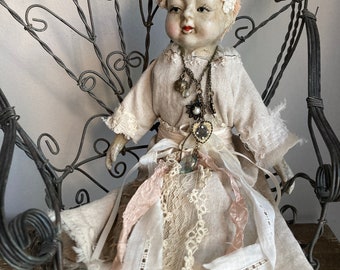 Vintage style doll, Handmade doll