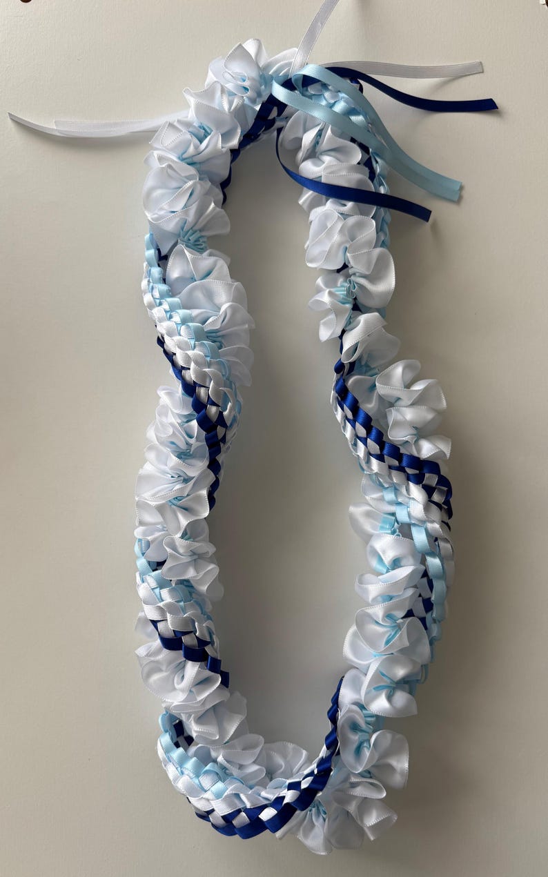Graduation Ribbon Lei - Royal Blue & Light Blue - Etsy