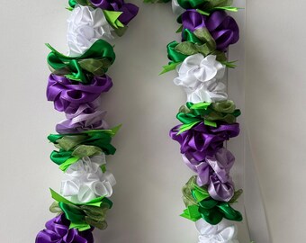 Celebration ribbon lei - purple/lavender