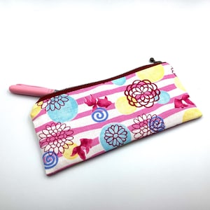 Flower and gold fish print Japanese cotton pen case