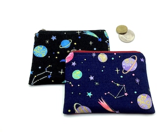 Stars/space print Japanese cotton coin purse