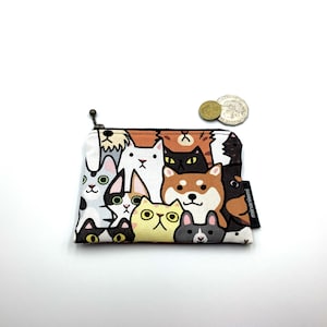 Cats & dogs print cotton coin purse