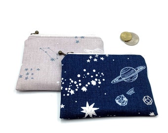 Stars/space print Japanese cotton coin purse