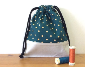 Small Drawstring bag - dots print