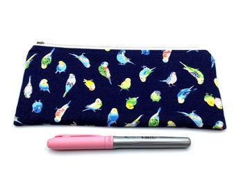 Second -  Birds print Japanese cotton pen case