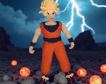 Super Saiyan Goku Crochet Pattern Amigurumi Action Figure