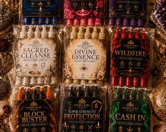 Ritual Chime Candles | Hoodoo Dressed for Protection, Love, Money, wiccan, rootwork, fix candles