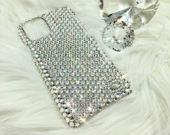 for iPhone 11 Pro Max Xs Xr X 8 Plus 7 6s SE - Luxury Clear Crystal Diamond Rhinestone BLING Back Case handmade with Swarovski Crystals 24ss