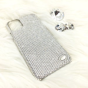 Small 12ss Clear Diamond Rhinestone BLING Bedazzled Back Case made w/Swarovski Crystals iPhone 15 Pro Max Plus Mini 14 13 12 11 Xs Xr X 8 7 image 6