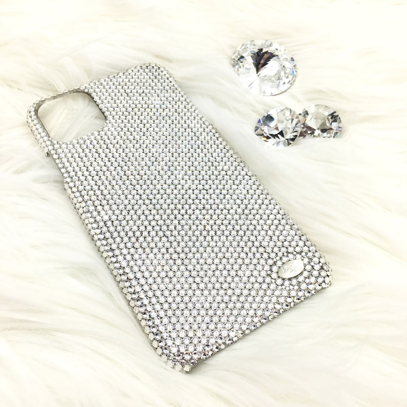 Small 12ss Clear Diamond Rhinestone BLING Bedazzled Back Case made w/Swarovski Crystals iPhone 15 Pro Max Plus Mini 14 13 12 11 Xs Xr X 8 7 image 6