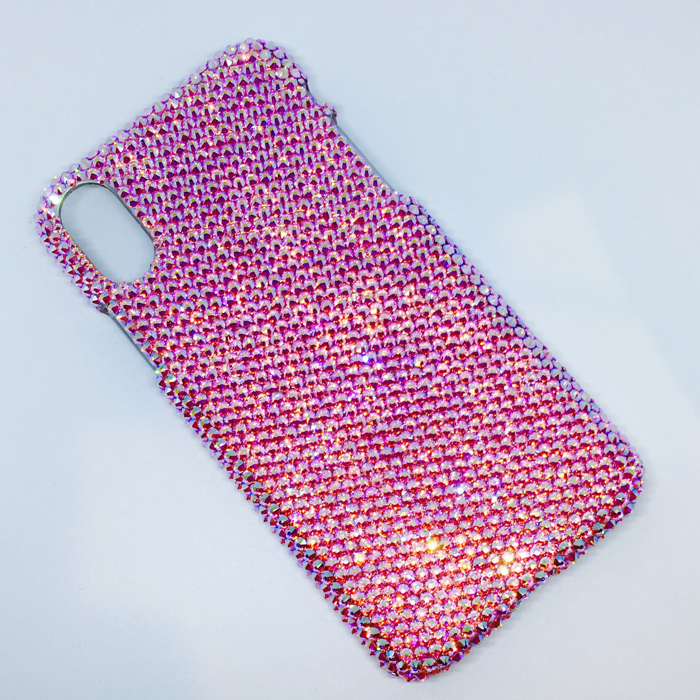 Small 12ss Iridescent Pink-light Rose AB BLING Back Case