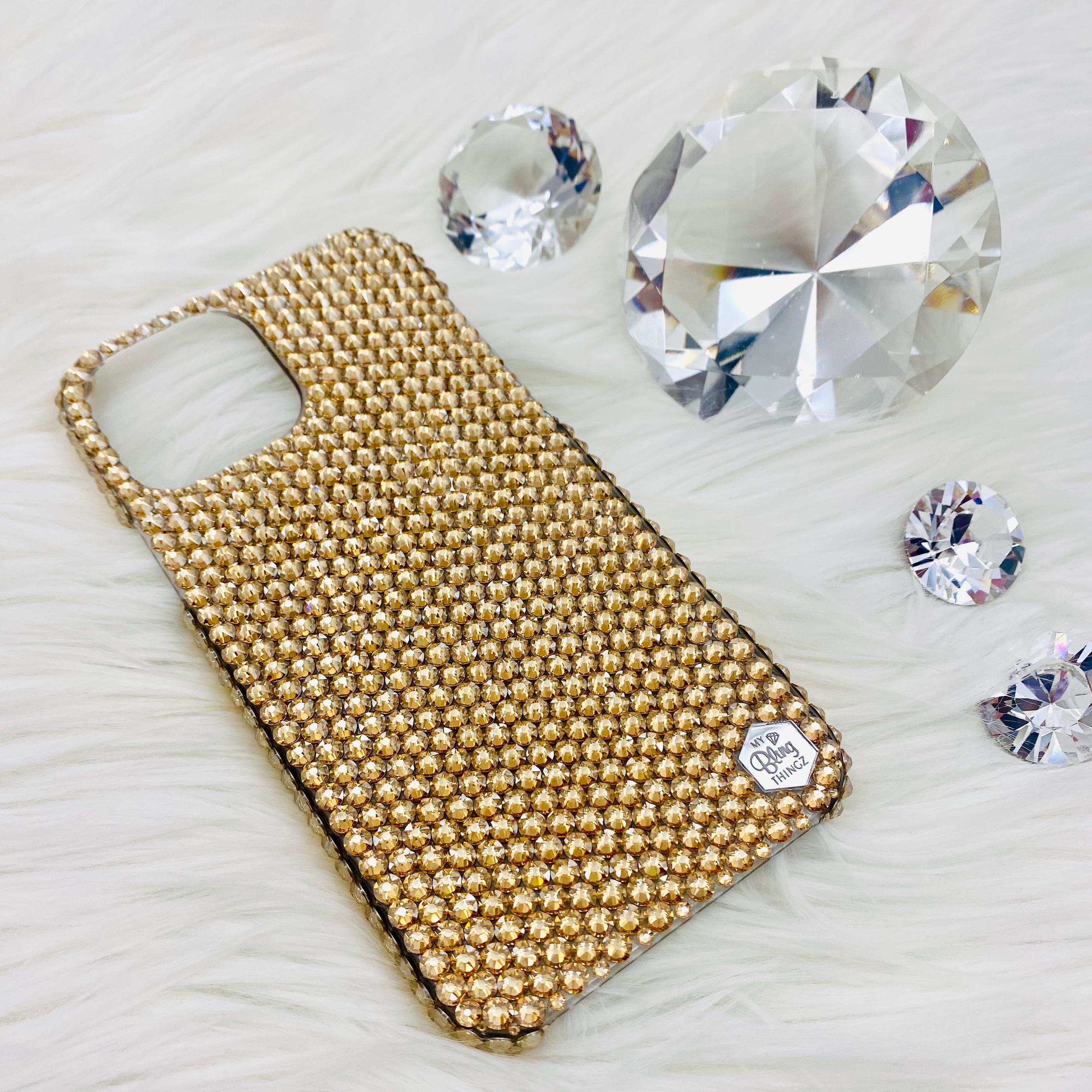 スワロフスキー】クリスタル iPhone13 iPhone14ケース Gold