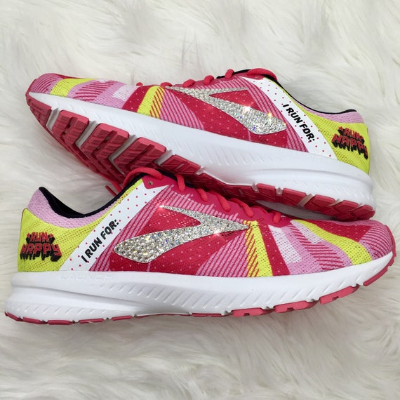 brooks launch 6 pink white lemon