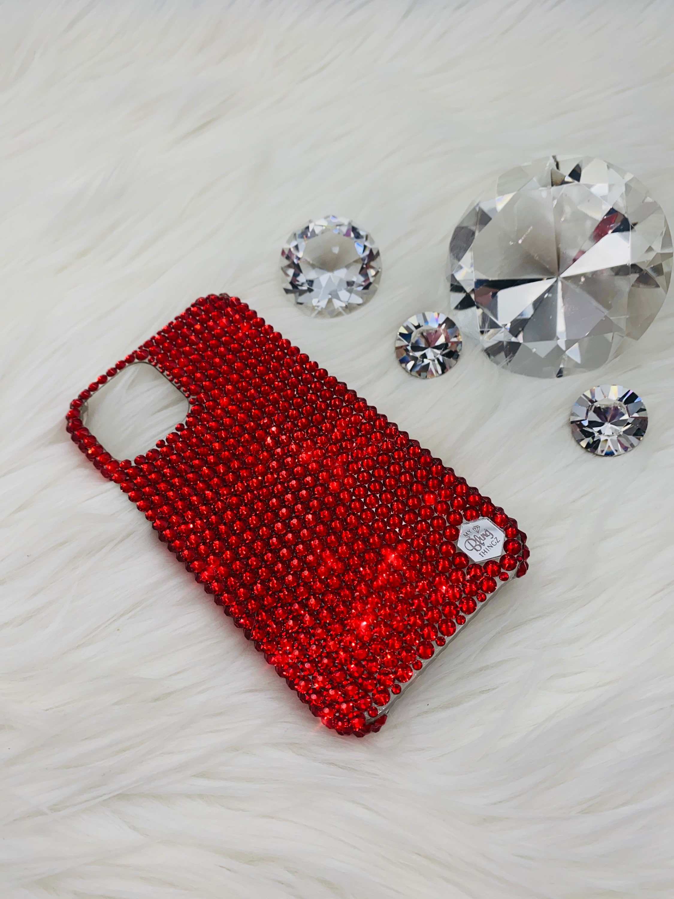 Siam - Dark Blood Red - Rhinestone Bling Back Case Handmade