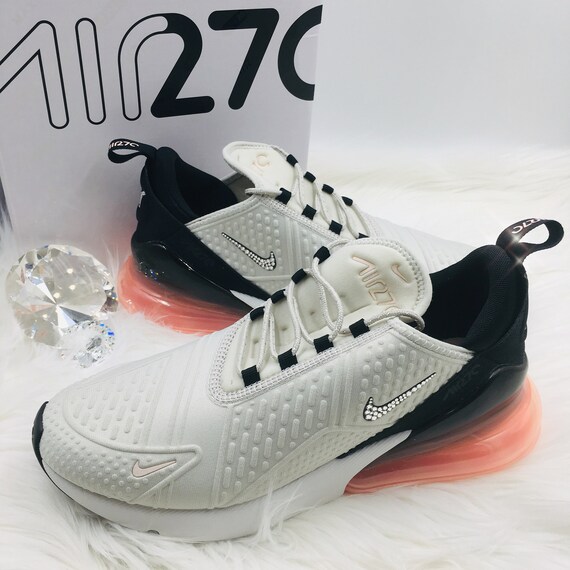 Swarovski Nike Air Max 270 SE Shoes Blinged out with SWAROVSKI® Crystals Bling Nike Shoes in Light Bone & Pink Swarovski Nike Air Max 270 SE Shoes Blinged out with SWAROVSKI® Crystals Bling Nike Shoes in Light Bone & Pink