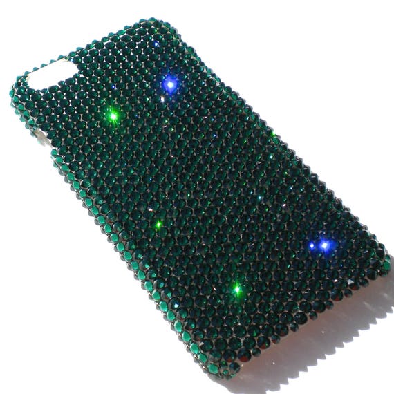 Emerald Deep Green Rhinestone BLING Bedazzled Back Case