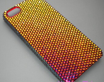 Luxus Volcano Multi Color BLING verzauberte Handyhülle handgemacht mit winzigen 12ss Swarovski Kristallen für iPhone 17 16 15 14 Pro Max Air Plus