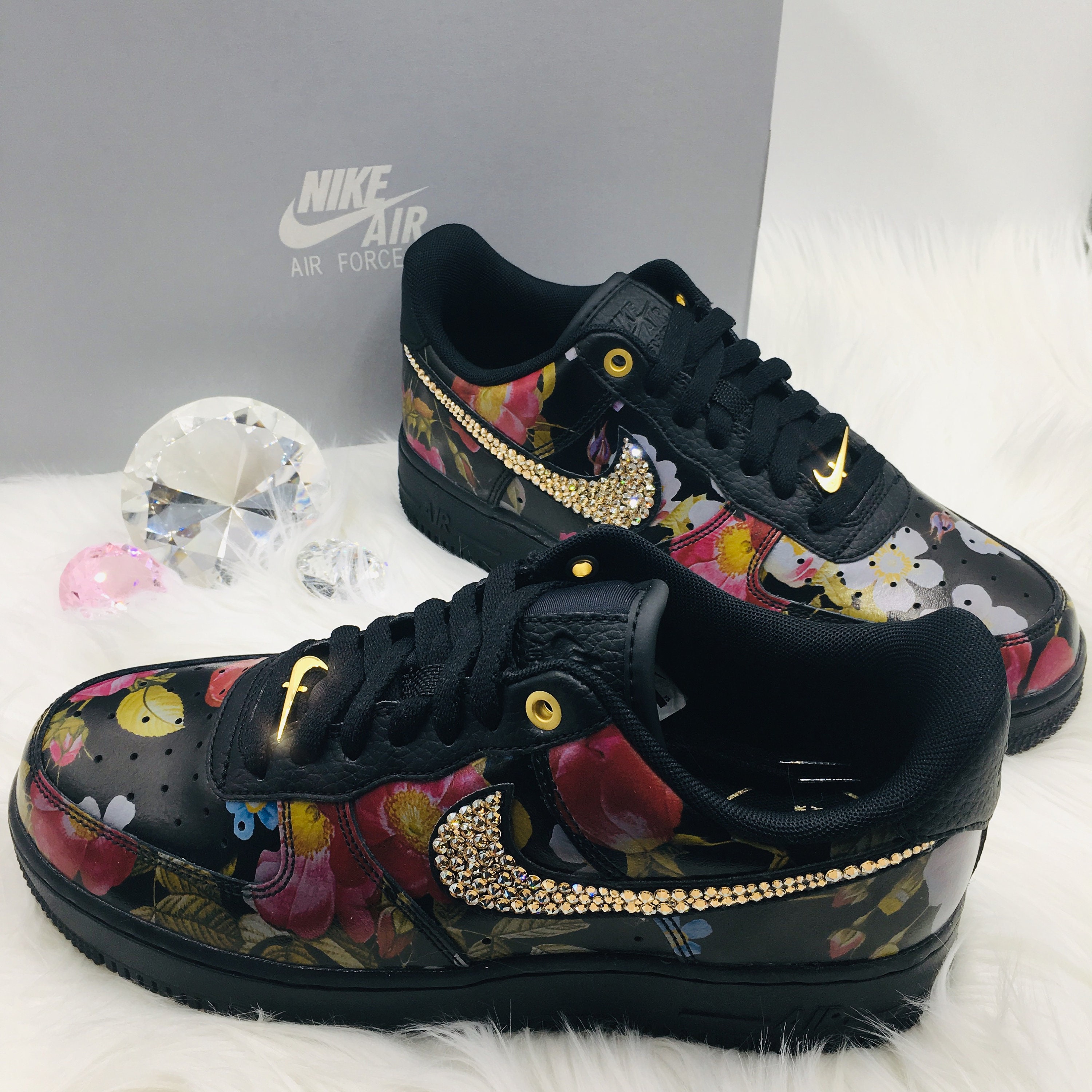 Bling Nike Air Force 1 '07 LXX with Swarovski Crystals | Etsy