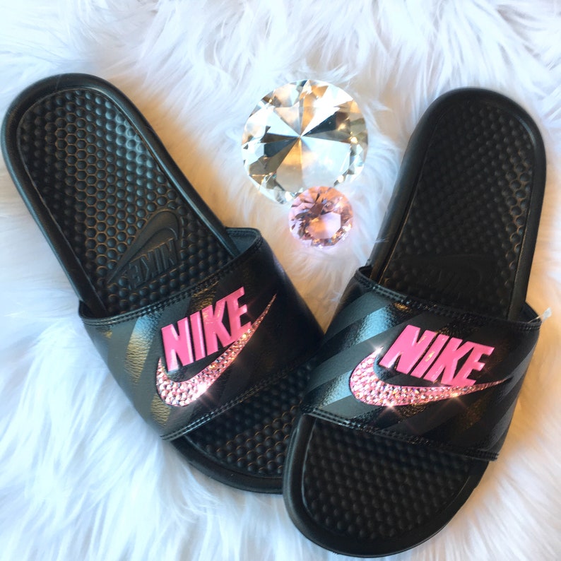 nike benassi purple and gold